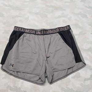 Under Armour Shorts Womens XL Gray Heatgear Pull On Running Outdoors